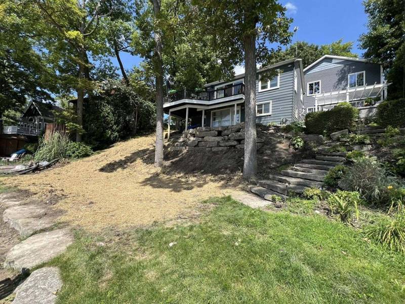 Hillside grading with new stone steps